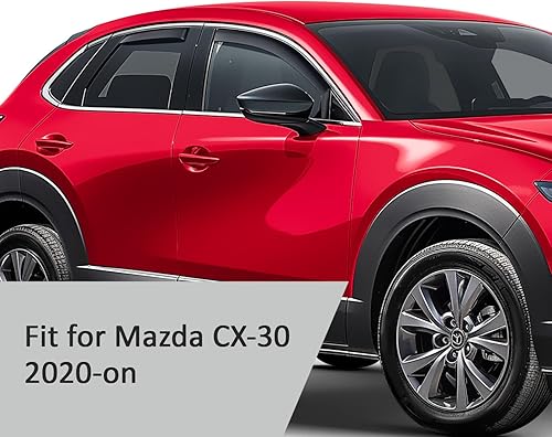 Miniatura 4 de Voron Glass Protectores de lluvia extra duraderos en canal para Mazda CX-30 2020-2023, deflectores de ventana, viseras de ventana de ventilación, 4