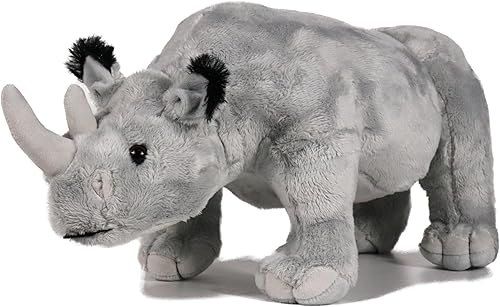 Ice King Bear Animales salvajes de animales de peluche de la familia del zoológico (rinoceronte gris, 14 pulgadas)