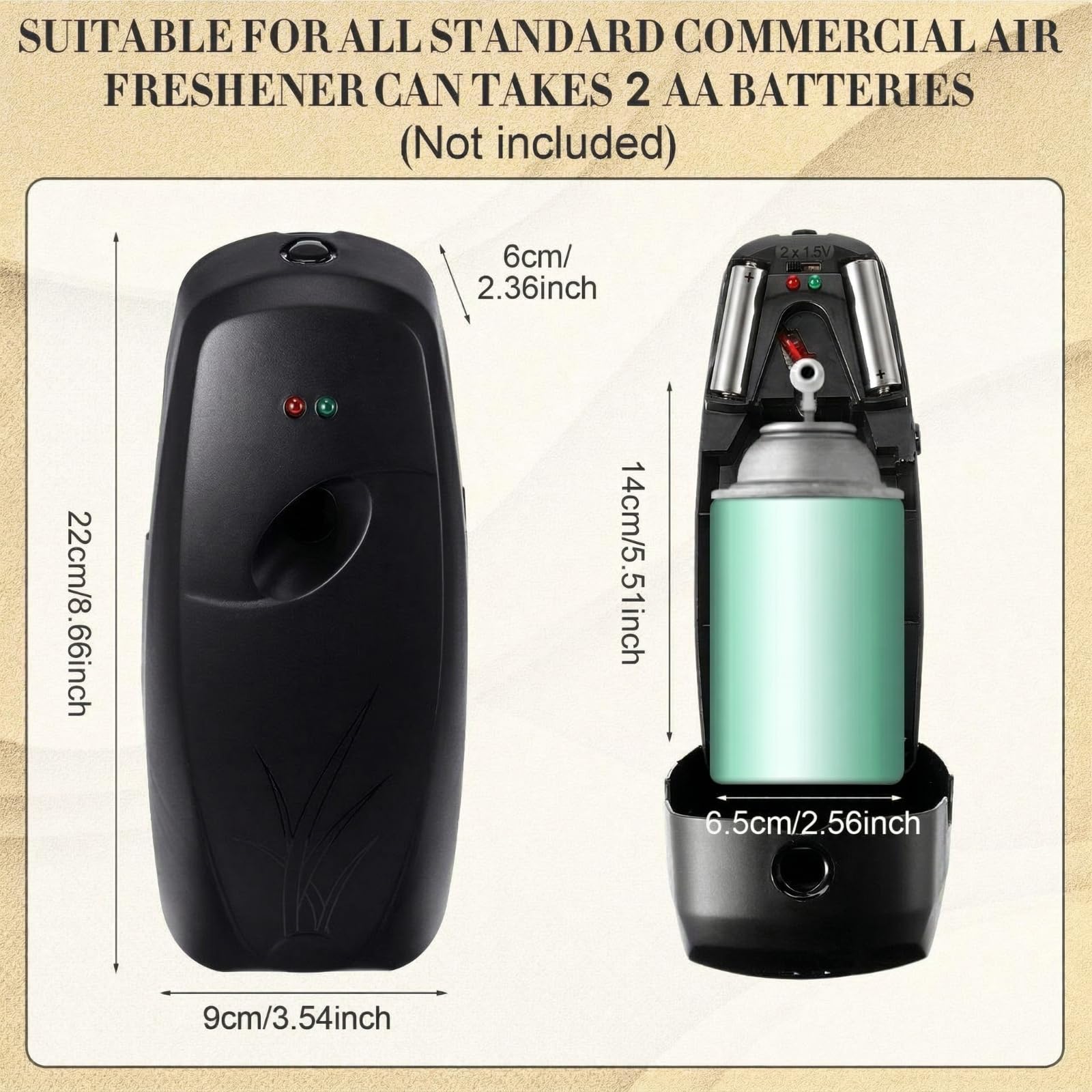 Maxcheck Paquete de 2 ambientadores automáticos en aerosol, para montar en la pared, ambientador automático en aerosol para baño, hogar y uso comercial, funciona con pilas, ajuste de liberación de