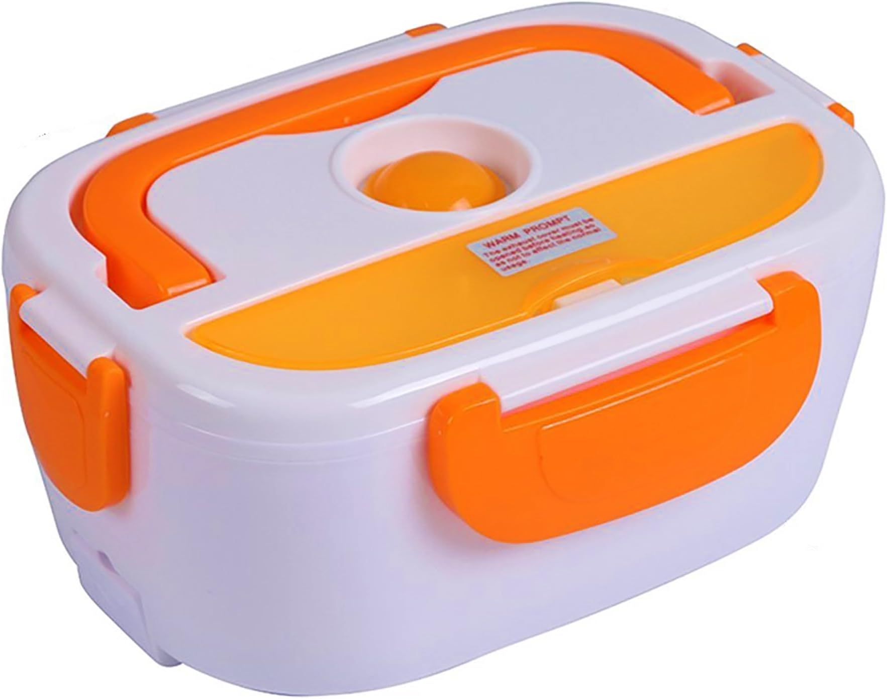 Halloo Heating Lunch Box Electric 110V/1.05L Best Portable Lunch Heater with Premium Food Grade Material (Plastic Container, Orange) - Best Gift Idea