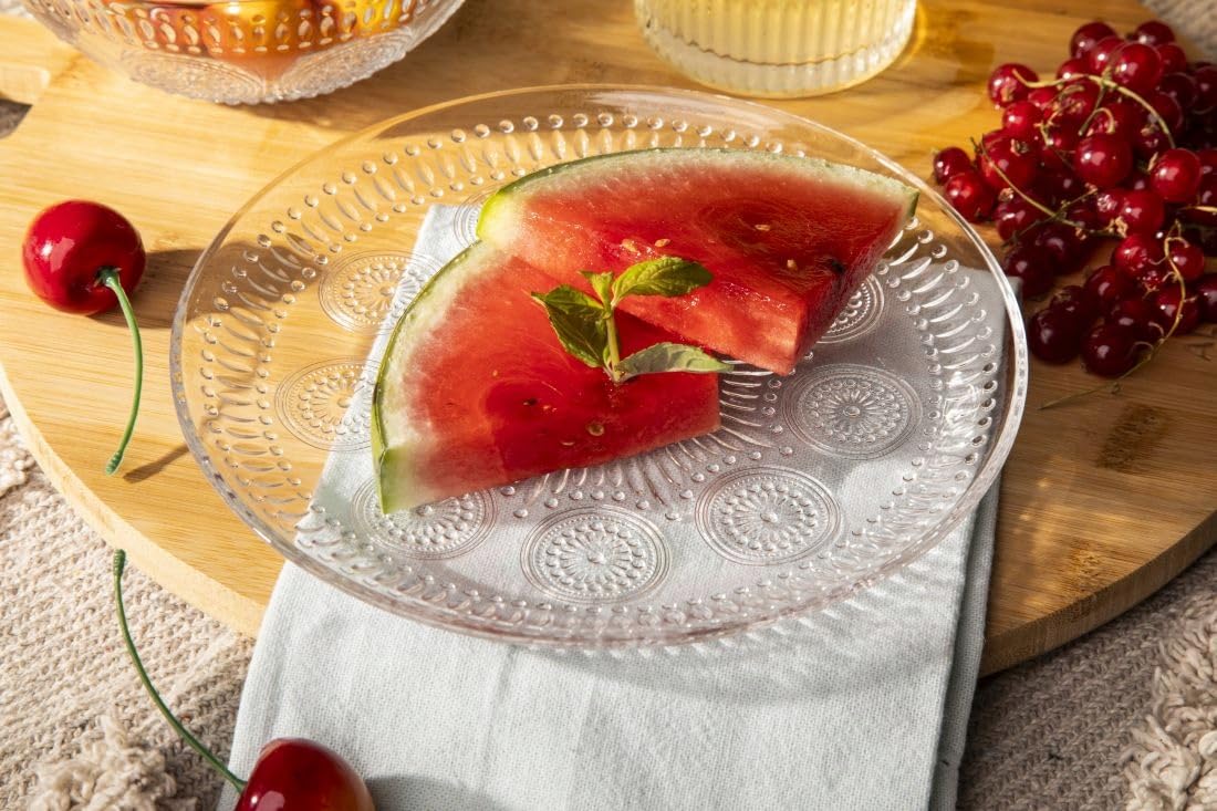 MÄSER Prospero 6er Set Kuchenteller - Braune Porzellanteller Mit Relief | Ø20,5cm Für Dessert, Salat & Fingerfood