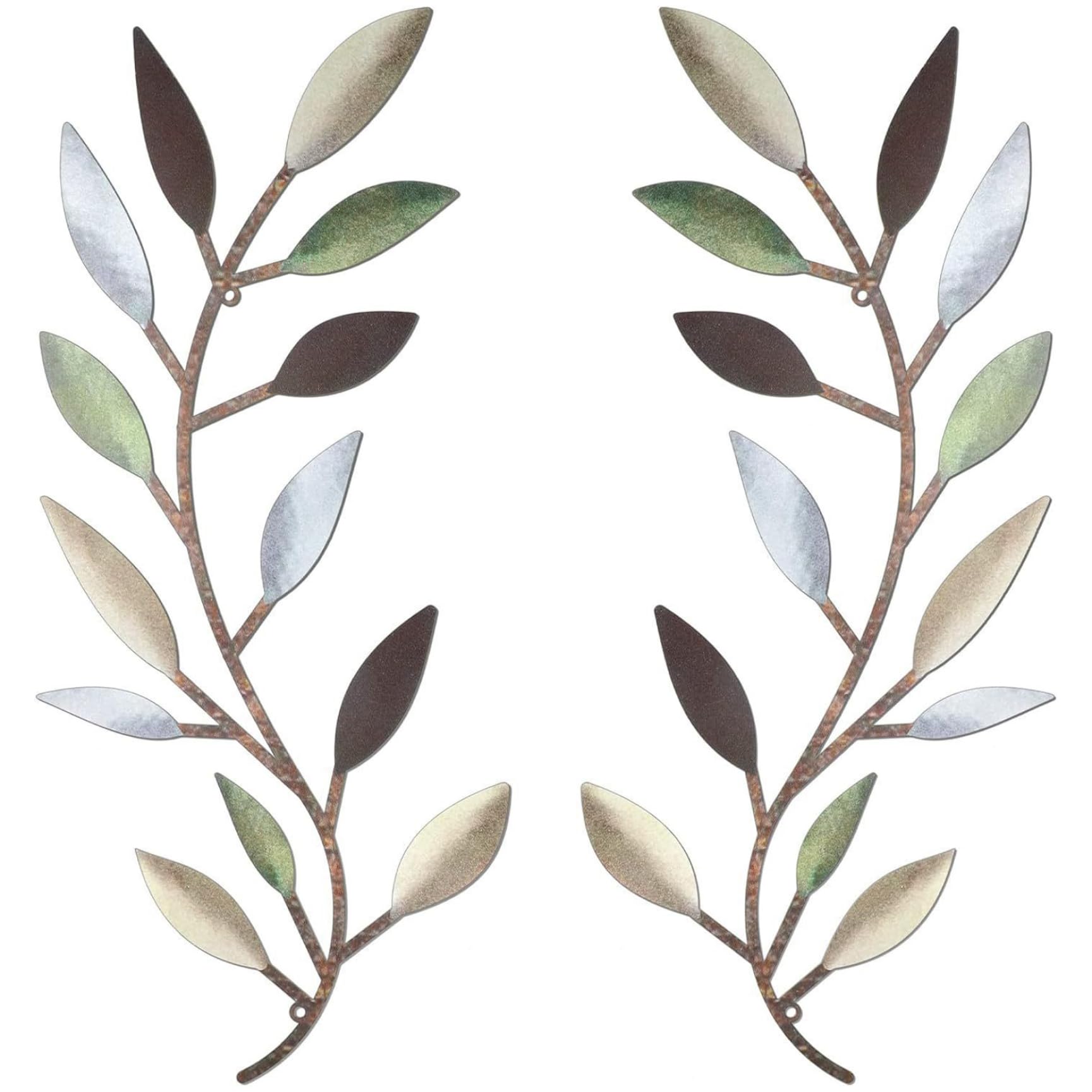 Décoration murale en feuille de métal accents rustiques durables 2pcs