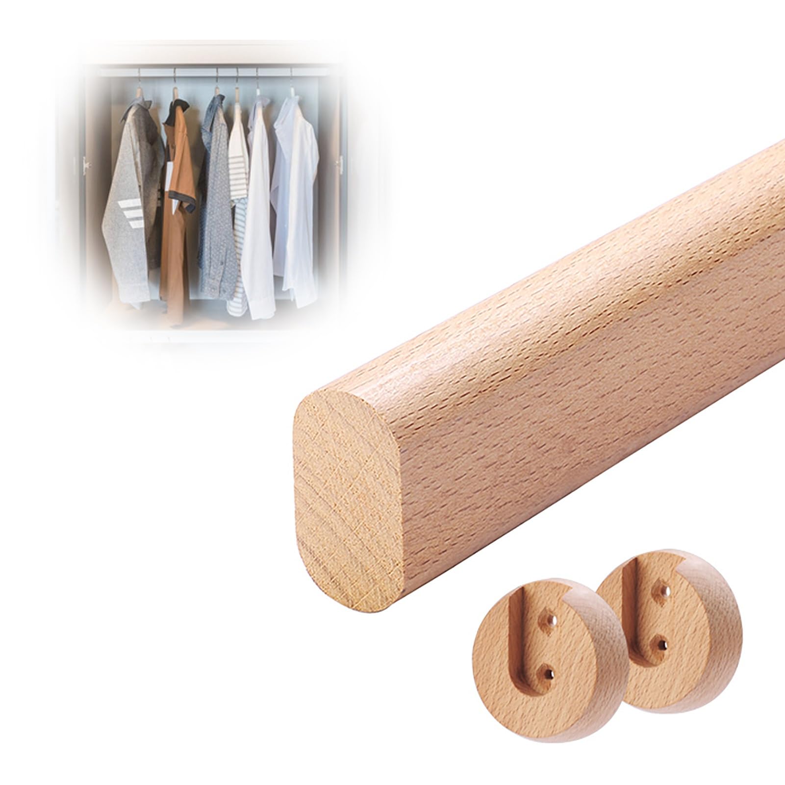 Garderobestang Houten Kledingroede Voor Het Ophangen Van