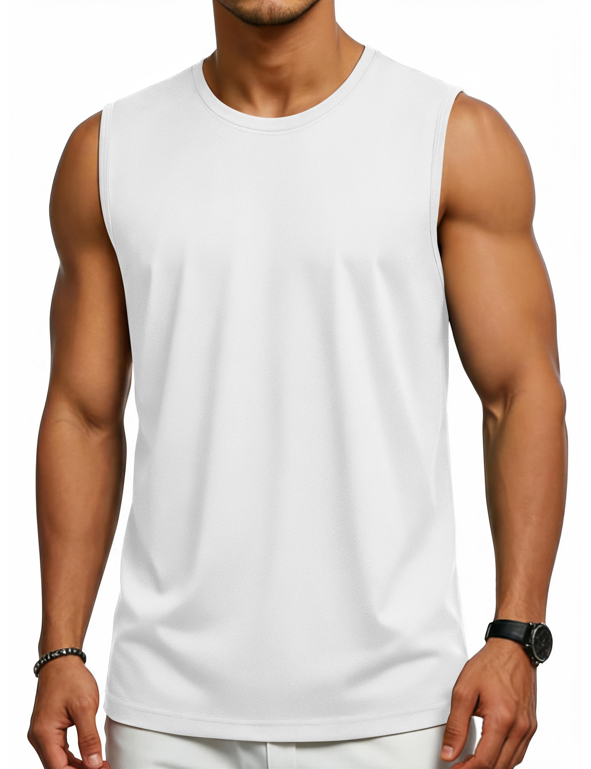 Sleeveless Shirts for Men Workout Tank Tops Summer Swim Shirt