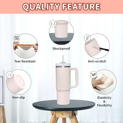 Miniatura 9 de WUQID Bota de silicona superior compatible con Stanley Quencher H2.0 de 40 onzas, 30 onzas, 20 onzas y IceFlow Flip de 30 onzas 20 onzas, se adapta