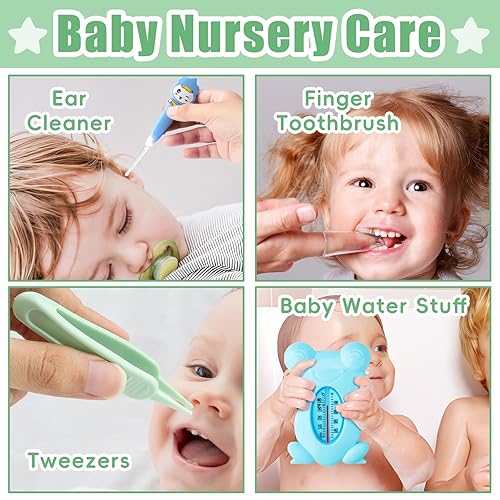 Miniatura 6 de Kit de aseo para bebés para niños y niñas, seguridad para recién nacidos, artículos esenciales para guardería, regalo para padres primerizos, verde,