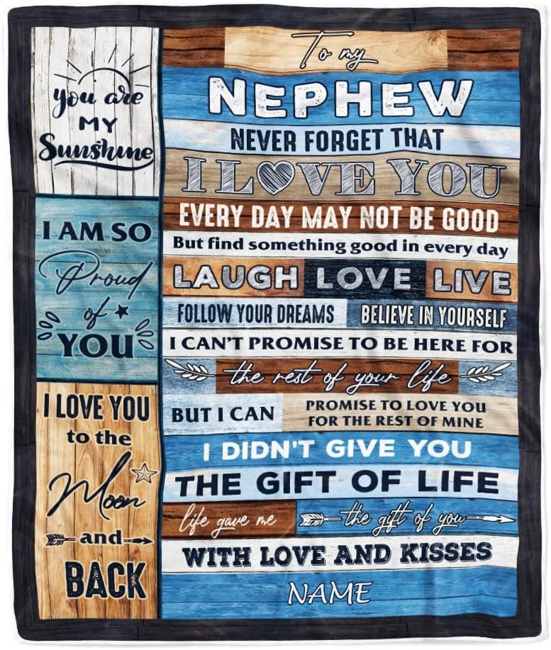 Personalized to My Nephew from Aunt Uncle Blanket Never Feel You are Alone Wolf Moon Night Dark Forest Family Love Nephew Birthday Christmas Fleece Blanket (30 x 40 in Baby Size)