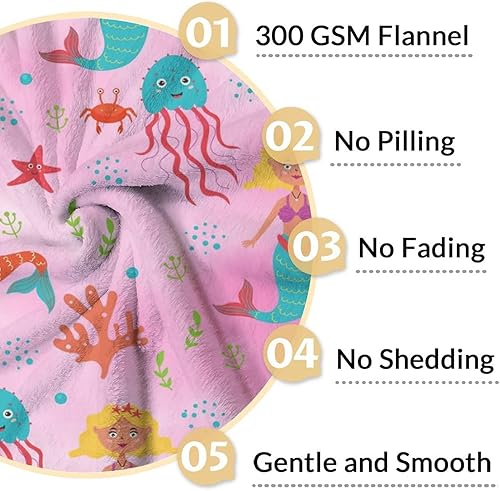 Miniatura 4 de Manta de sirena para regalo, manta de franela de vellón de 40 x 50 pulgadas, suave y ligera, decoración de la habitación, acogedora felpa para