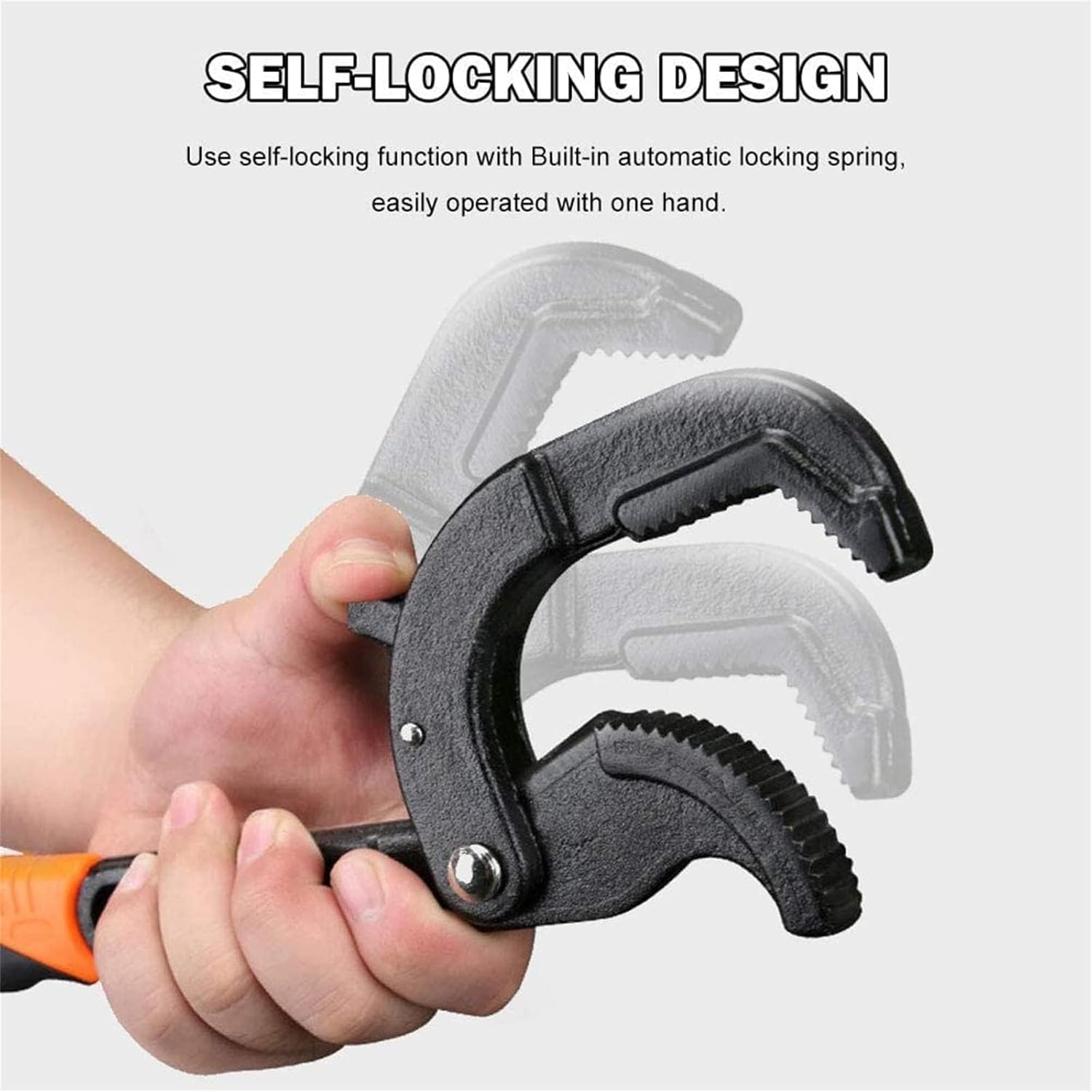 RULLINE Adjustable Wrench Quick Multi-Function Spanner Power Grip Pipe Wrench Set 2 Pack compatible with 14-60mm Pipes Nuts Screws
