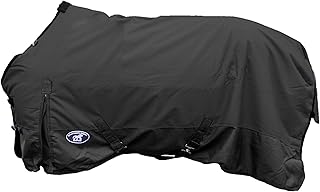 RESISTANCE 1200 Denier Waterproof Turnout Blanket - 200 Gr Fill Lightweight and Breathable Horse Sheet (Black, 78)