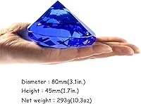 Vista 4 de Peso de papel de cristal azul con diamantes, gemas de vidrio con forma de corazón, diamantes reales para decoración, diamantes grandes para oficina