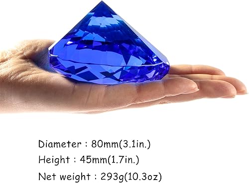 Miniatura 4 de Pesas de papel de diamantes de cristal azul, gemas de vidrio de diamante real en forma de corazón, pisapapeles para decoración, diamantes grandes,