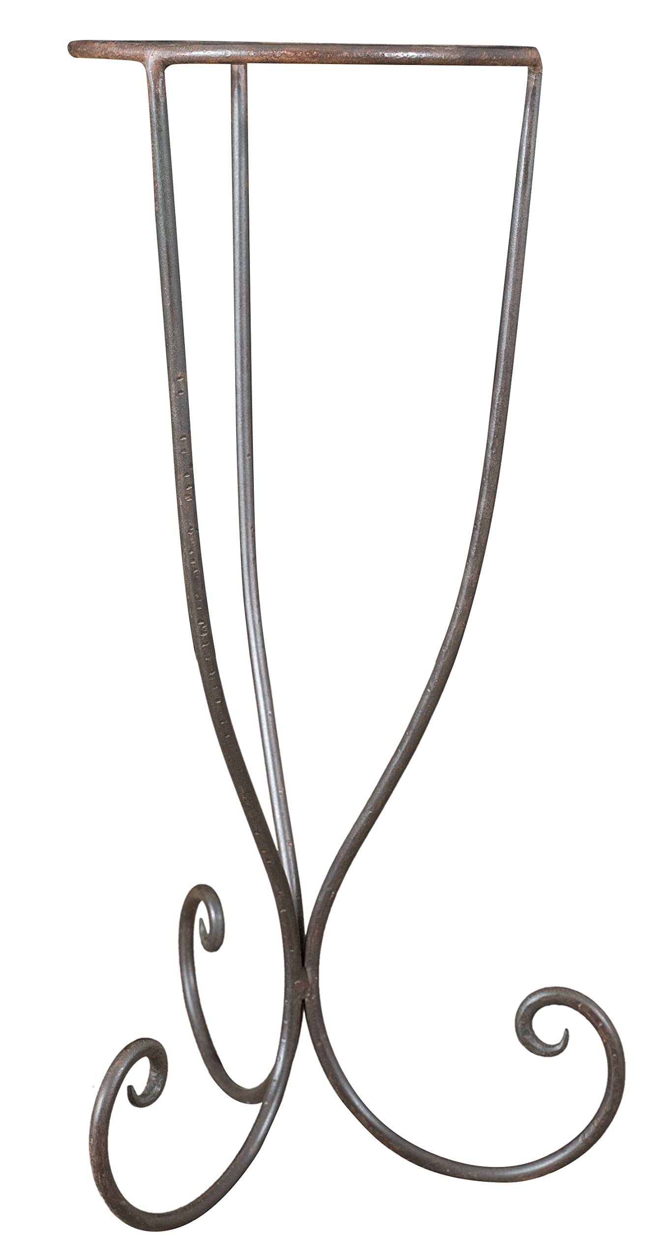 ANCIEN PORTE PLANTES-POTS De FLEUR Tripode En Fer Forgé Patiné Vert Et