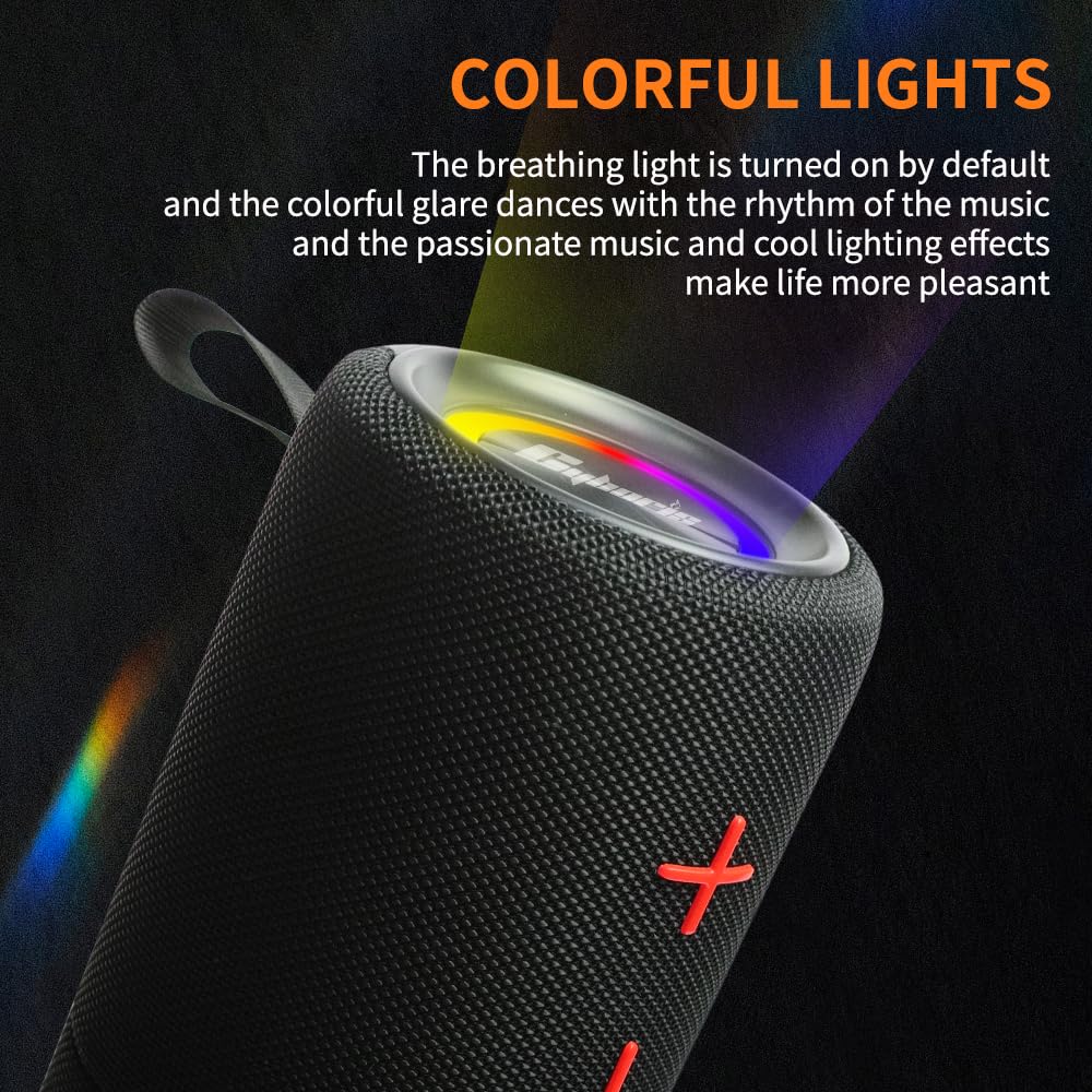 CYBORIS Double haut-parleur Bluetooth 2 en 1 40 W étanche sans fil V5.3 basses profondes son stéréo puissant 24 h lecture véritable appairement