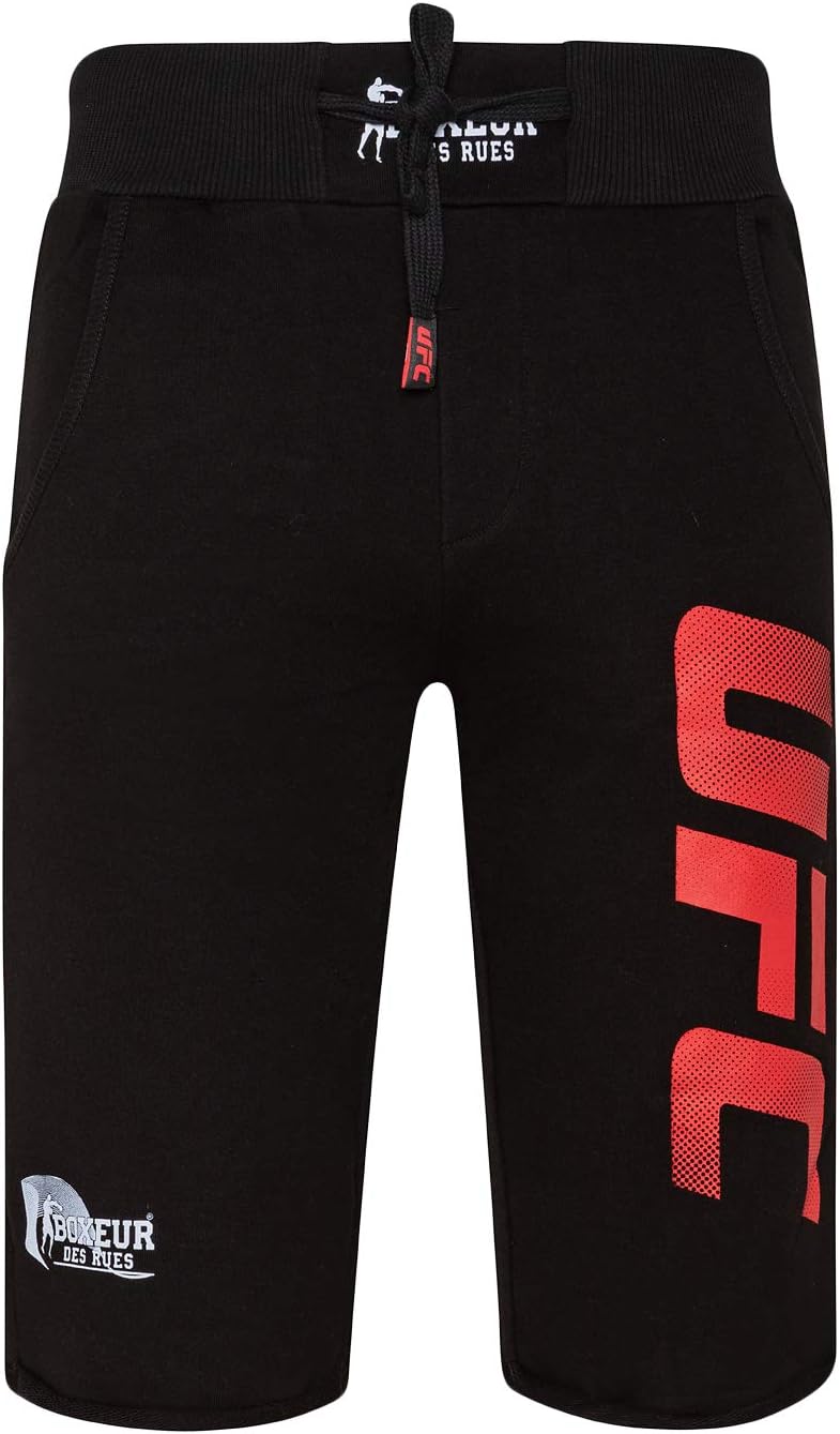 Boxeur Des Rues - Shorts in Black Jersey with Drawstring Closure, Man