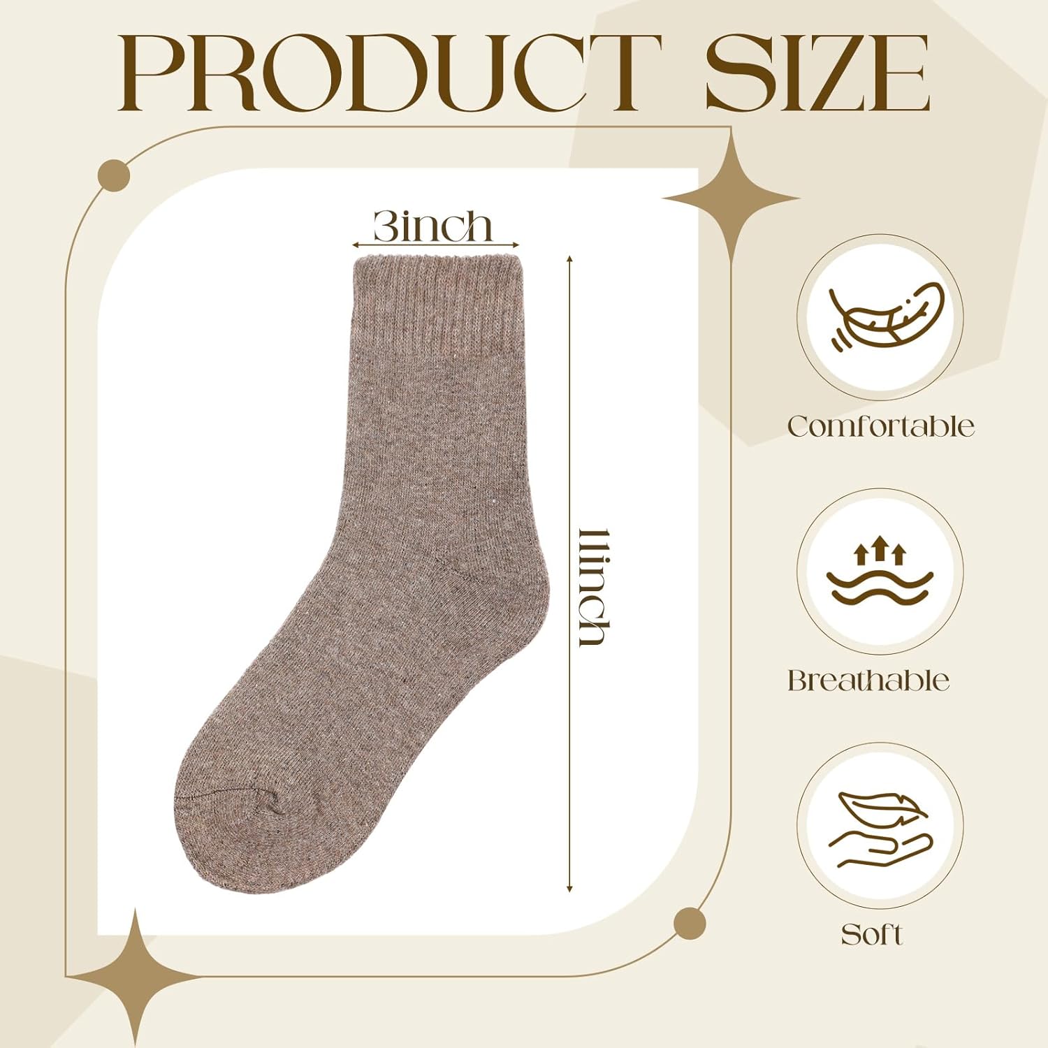 Coume 48 Pairs Thermal Men Socks Bulk Winter Warm Wool Hiking Thick Socks Cold Weather Warm Gifts for Homeless Donation - Image 4