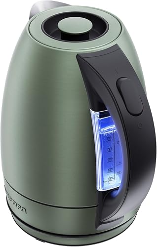 Chefman Electric Kettle 17 Liter Stainless Steel Electric Tea Kettle Water Boiler with Automatic Shutoff LED Lights Boil-Dry Protection Hot Water