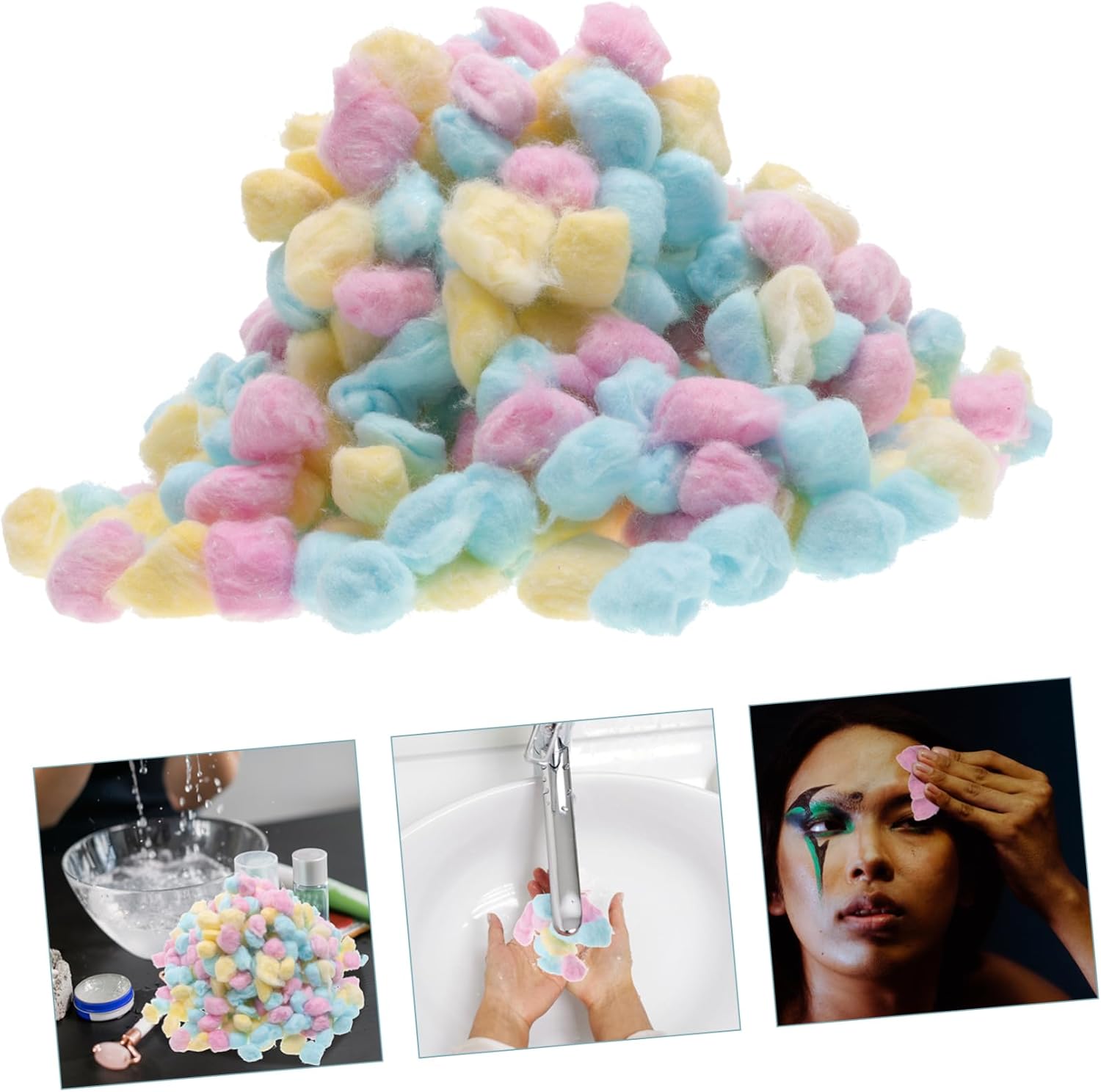 Cotton Balls Soft Absorbent Newborn Face Washing Makeup Removal Craft Fuzzy Balls Washable Cotton Rounds
