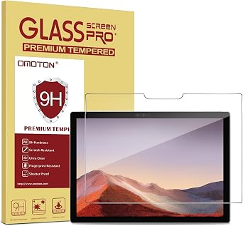 OMOTON Screen Protector Compatible with Surface Pro 7 Plus/Surface Pro 7/Surface Pro 6/ Surface Pro 5/Surface Pro 4 - [Tempered Glass] [High Responsivity] [Scratch Resistant] [High Definition]