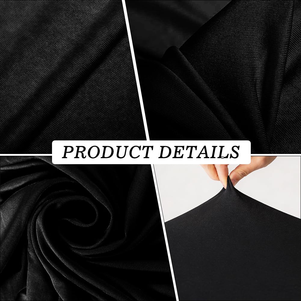 CREATCABIN Housse de Fond Noire pour Arche de Mariage Carrée Toile de Fond Extensible en Spandex Épais pour Mariage Anniversaire Cérémonie Banquet Photographie et Décoration 200x200cm