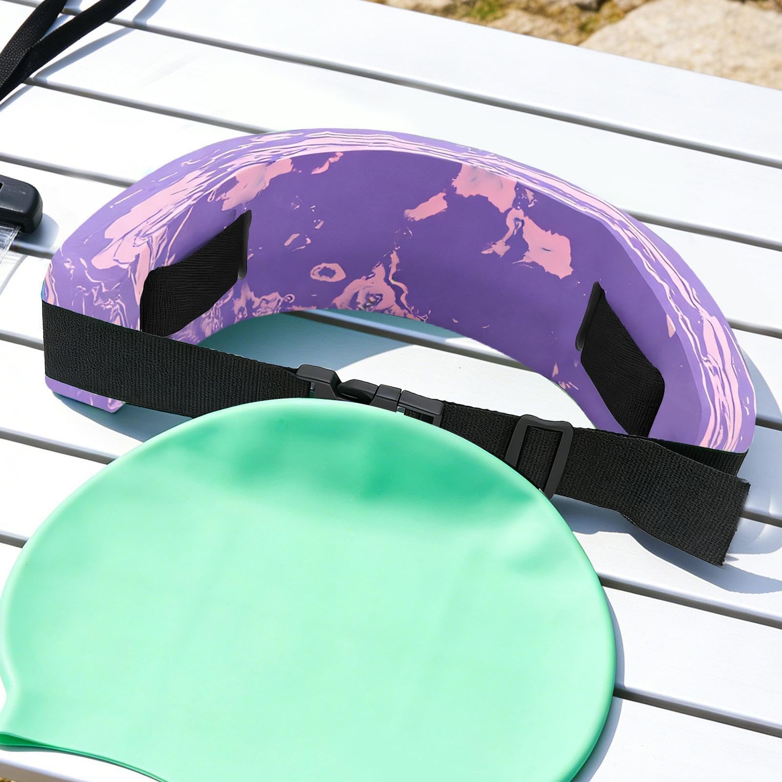 Ceinture de natation - Appareil d'entraînement pour la taille et la piscine - Ceinture flottante en mousse EVA - Pour une utilisation sur les lacs, rivières, mers, parcs aquatiques, plages, exercices