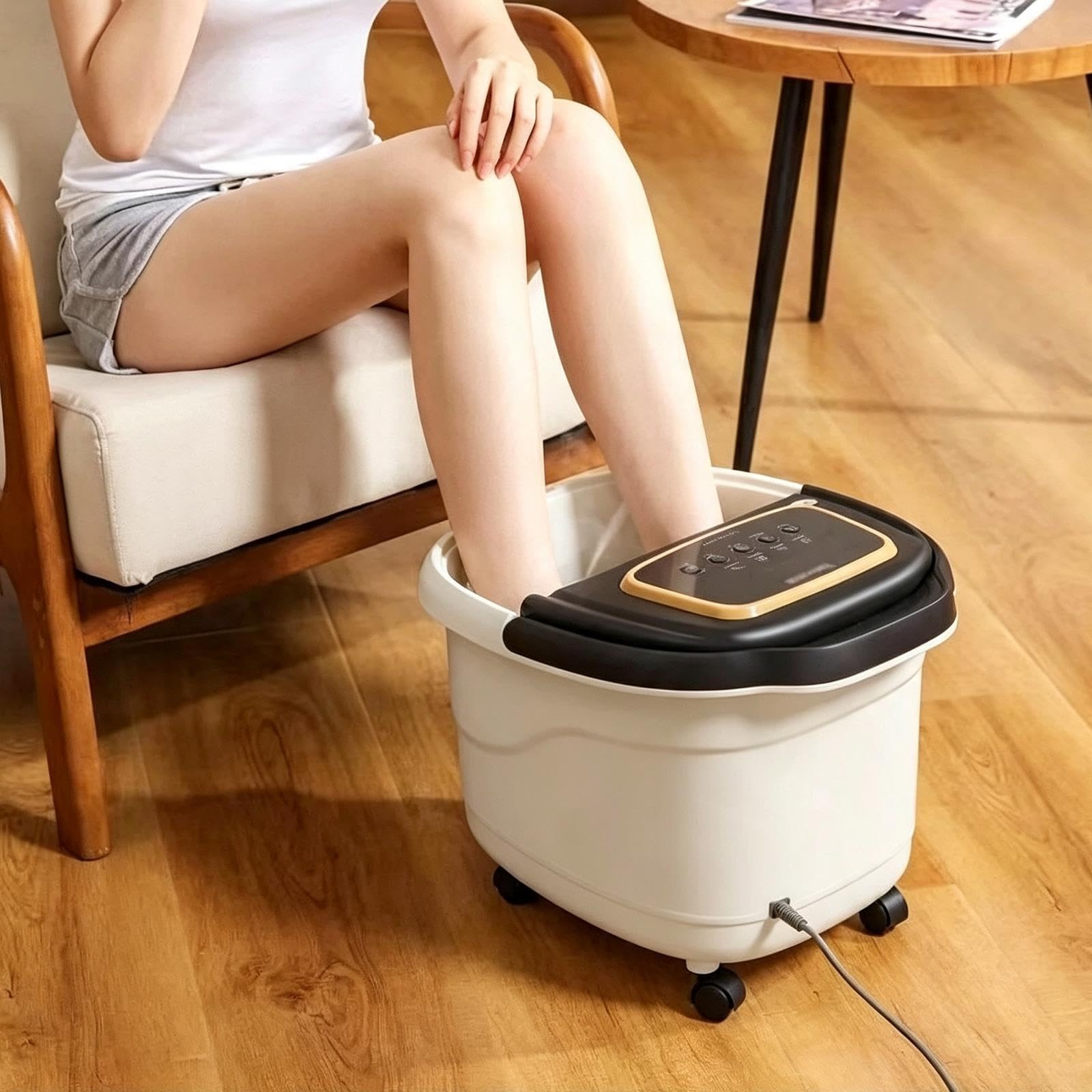 Elektryczna Kąpiel Spa do Stóp, Masaż Akupunkturowy z 8 Rolkami