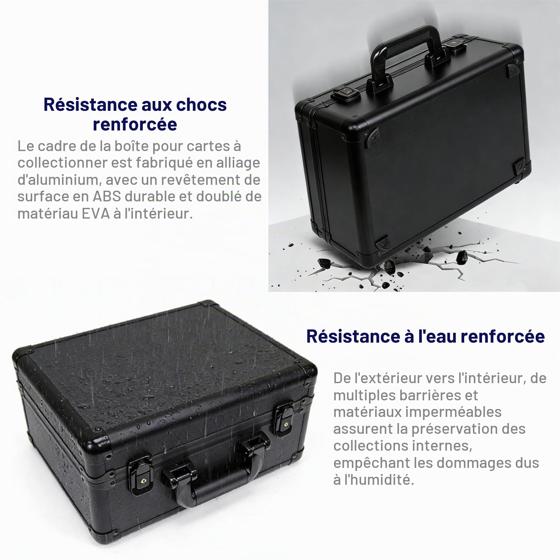 Boîte de Rangement pour Cartes Graduées, Top Loaders Boîte de Rangement avec Mousse Compartiments, Étui de Rangement Étanches pour Cartes de Sport, pour Cartes à Collectionner PSA BGS SGC