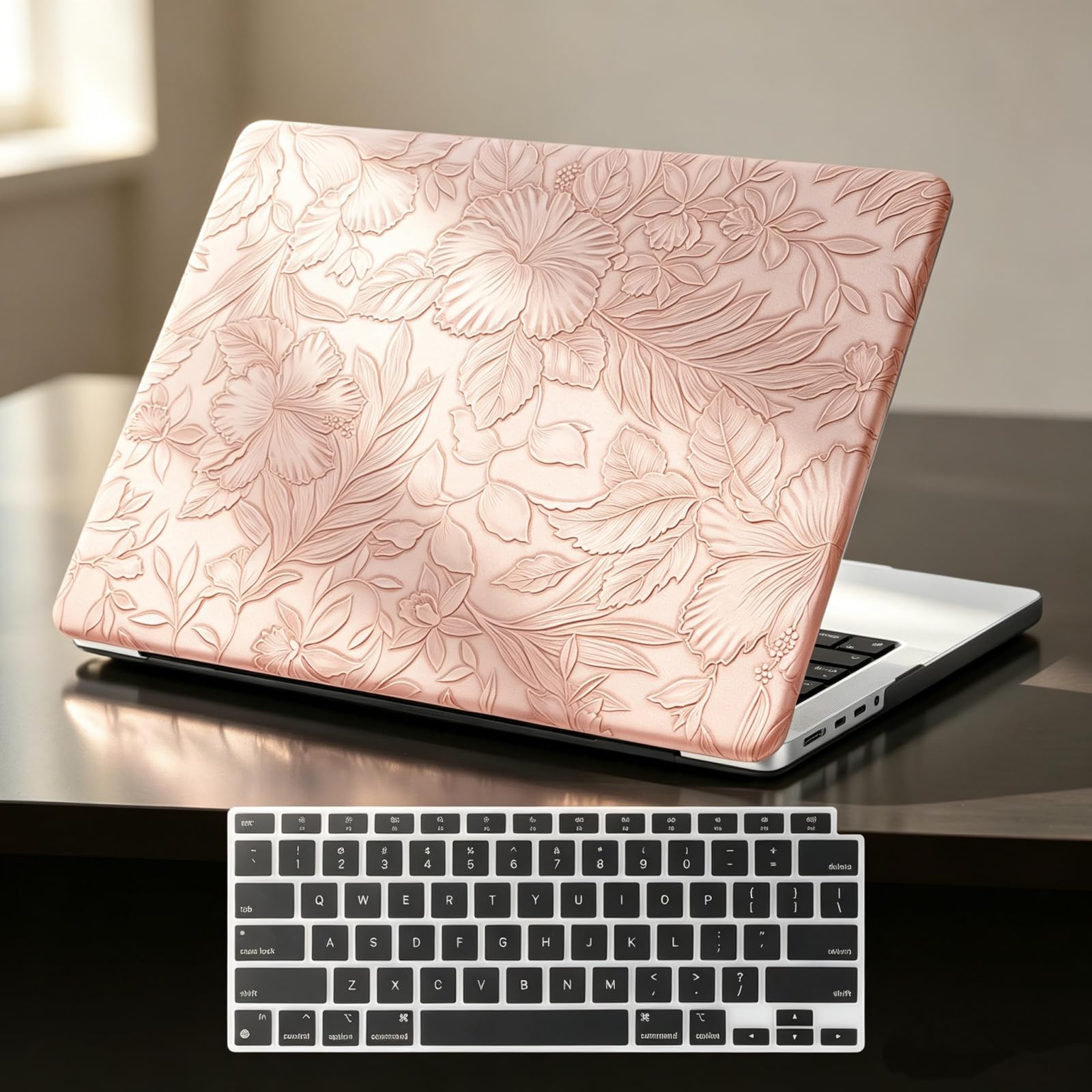 Carcasa MacBook Air 13 M1 rosa evita suciedad y golpes en teclado 8