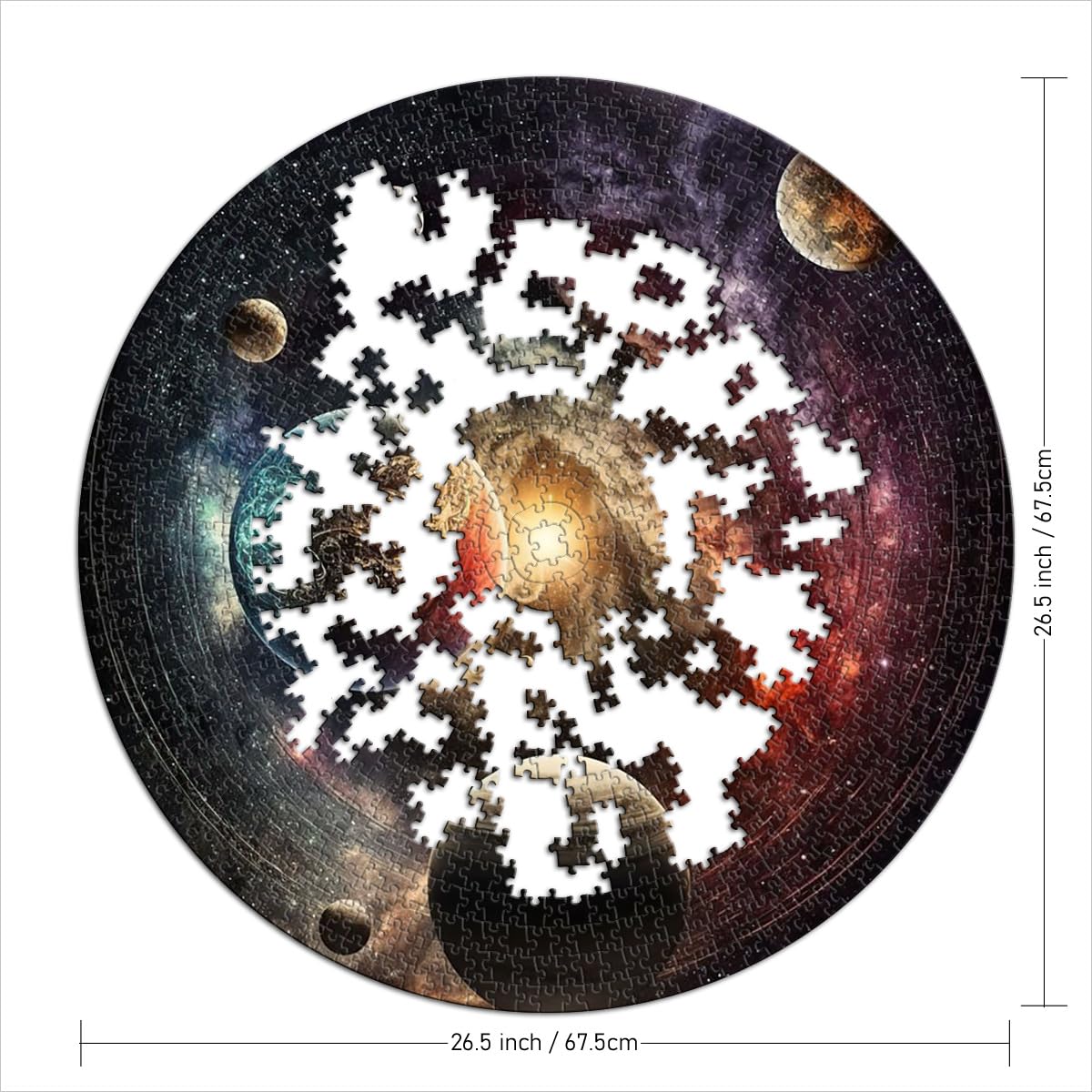 1000 Teile Puzzle Rund – Weltraum-Motiv, 67,5 Cm Durchmesser – Herausforderndes Puzzle Für Erwachsene & Kinder