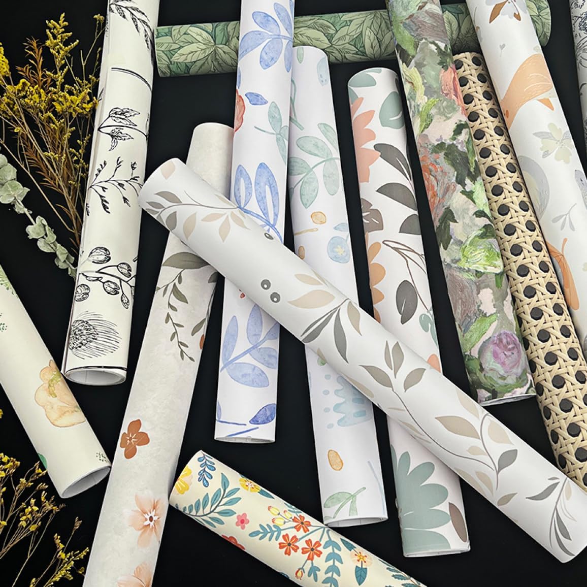 VALER 壁紙シール 花柄 シール 地中海風ウォールステッカー 88cm*3m リメイクシート はがせる おしゃれ カッティングシ