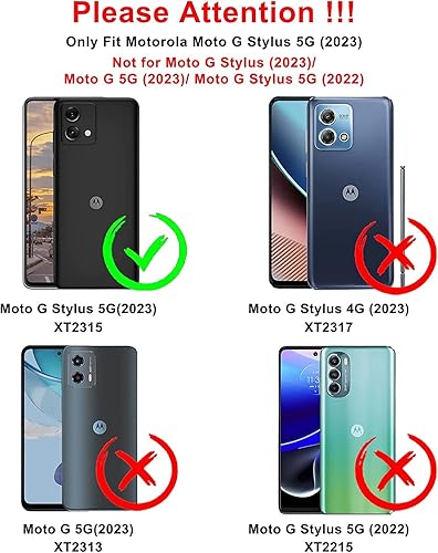 Miniatura 2 de ALILANG Funda de piel sintética para Motorola Moto G Stylus 5G 2023, con cierre magnético, función atril, función atril, tarjetero, para Moto G