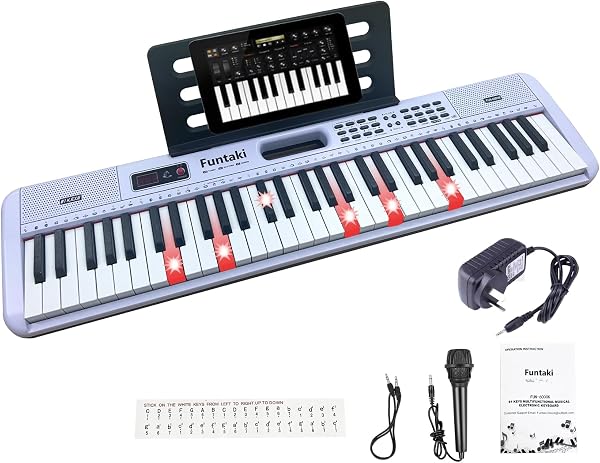Funtaki 61-Key Electronic Keyboard Piano for Adults