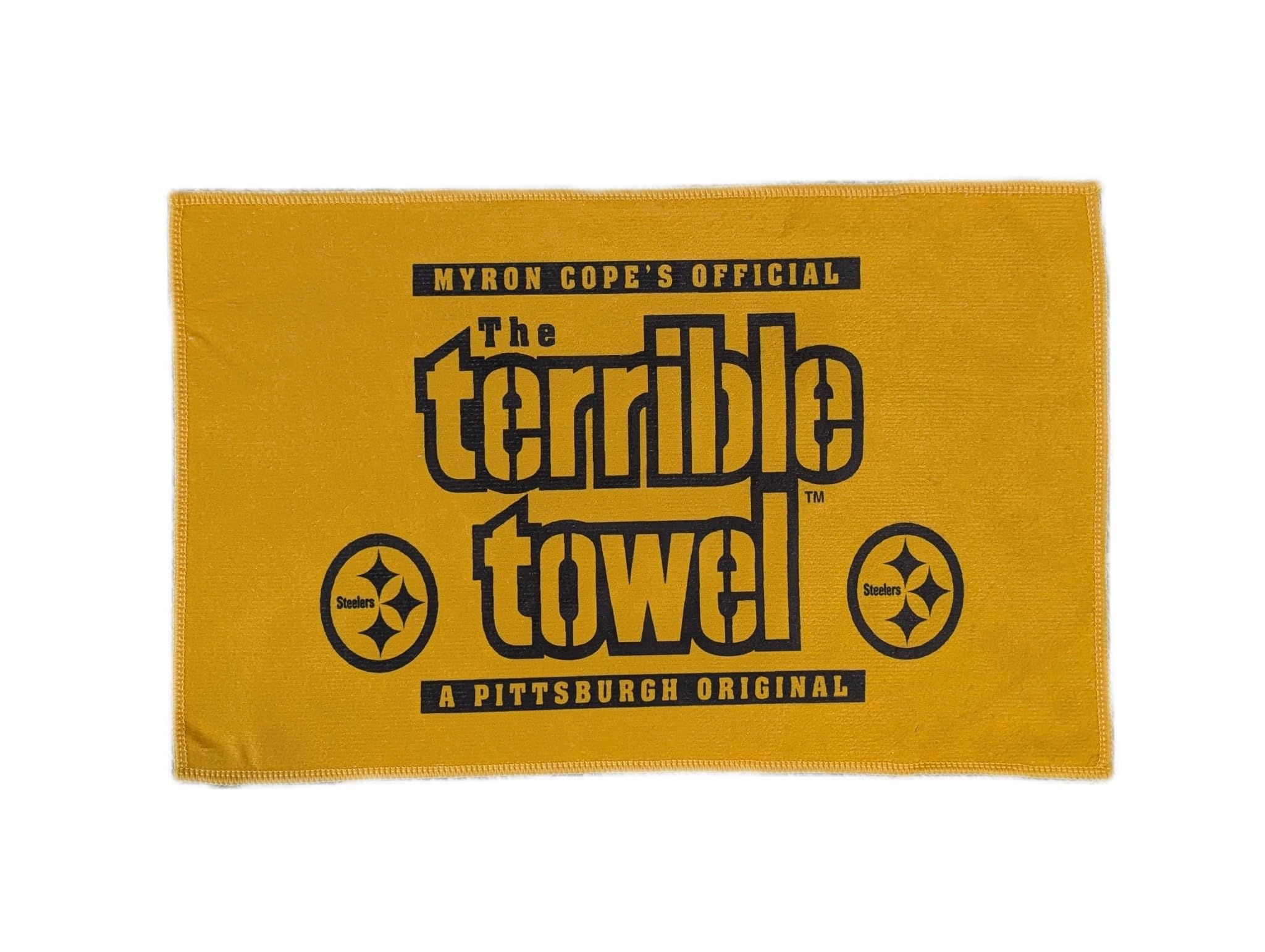 Microfiber Steelers Hand Towel- Super Absorbent Microfiber-Terrible Towel Style- 11inches by 18inches-Pittsburgh Colors Black and Yellow-
