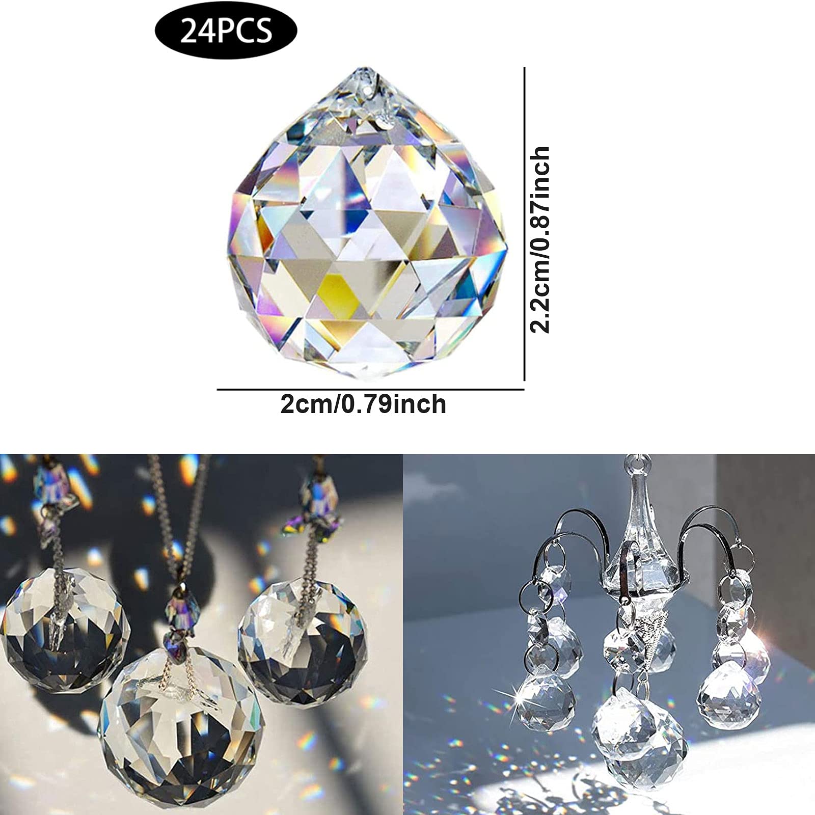 Acchiappa-Sole In Cristallo 24 Pezzi - Sfere Di Vetro Con Prisma Per Creare Arcobaleni - Foto 7