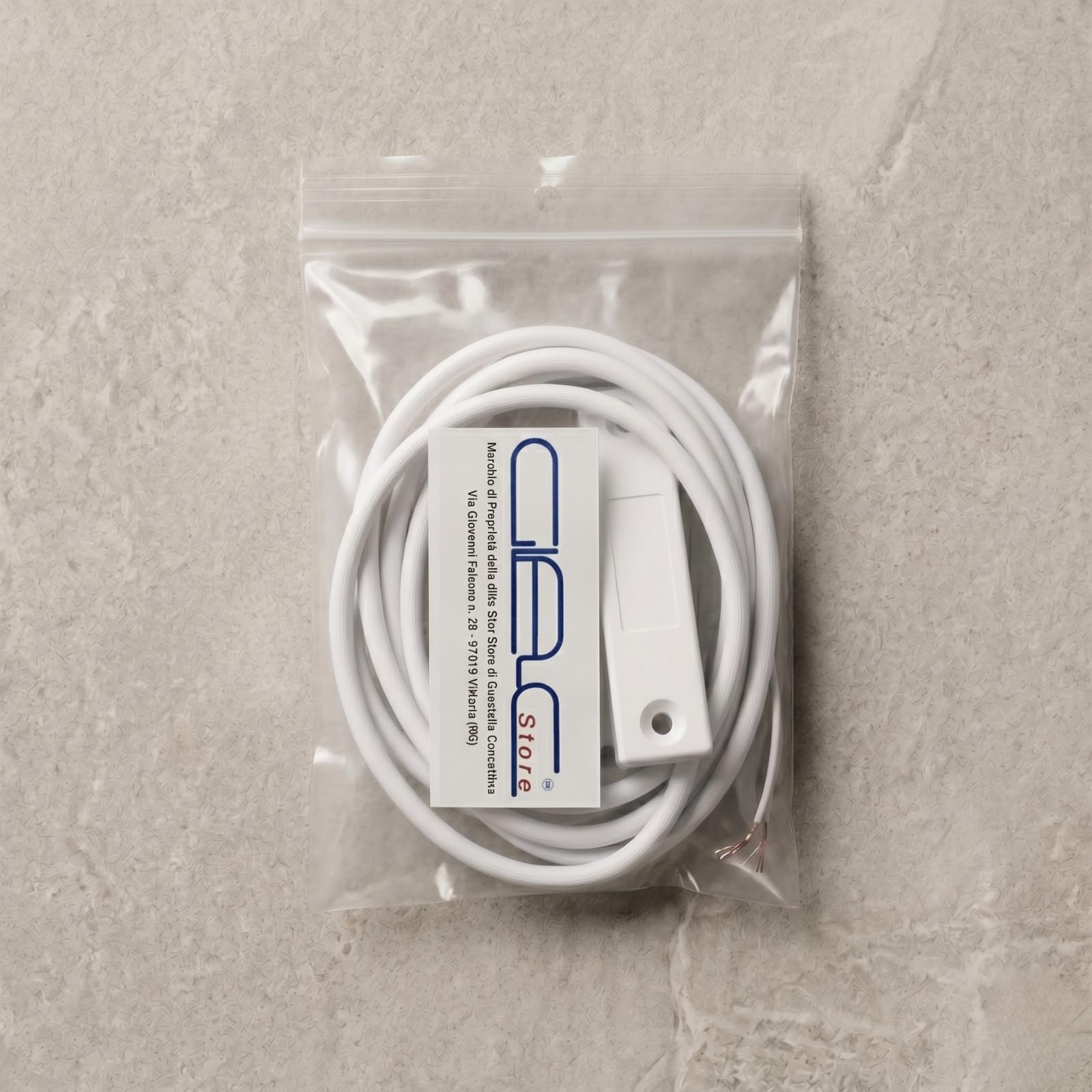 Contatto Magnetico Bianco a Scomparsa Universale 53mm per ogni tipo di Centrale Allarme Antifurto Cablato per Infissi Porta Filo Lungo 85 cm