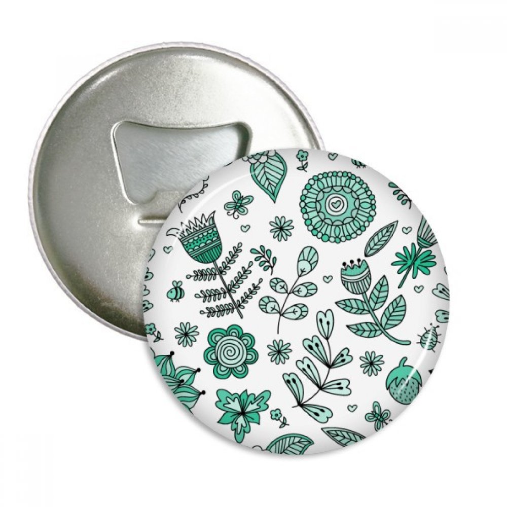 Ouvre-bouteille aimanté avec badges fleurs vertes, une idée cadeau originale 3pcs