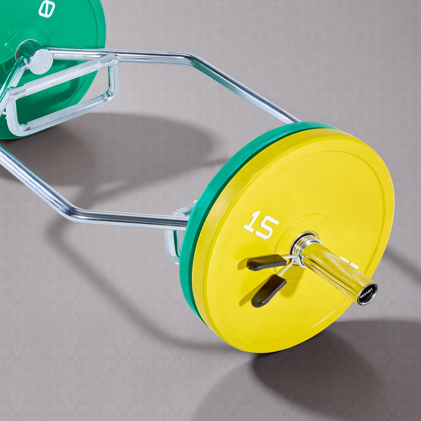 VEVOR Barra Manubrio Esagonale con Impugnatura Antiscivolo per Allenamento 50 mm Capacità Carico 360 kg, Attrezzatura per Sollevamento Pesi Allenamento della Forza, da Palestra per Squat, Argento