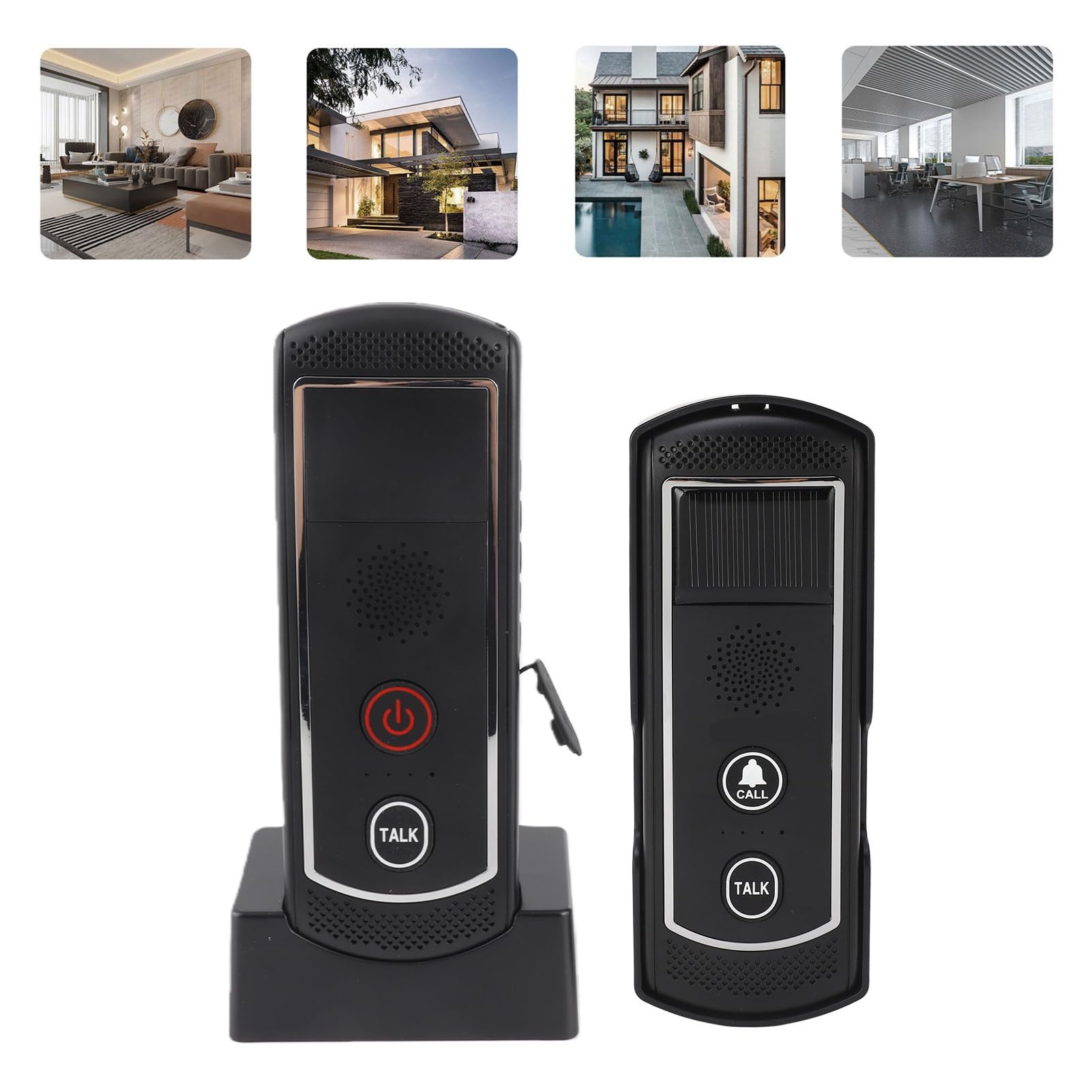Solaire sans Fil, Sonnette de Porte, Longue Distance de 2000m, pour une Couverture Plus Large, alimenté par Batterie Solaire, 16 Canaux, 3 Niveaux de Volume, IP44
