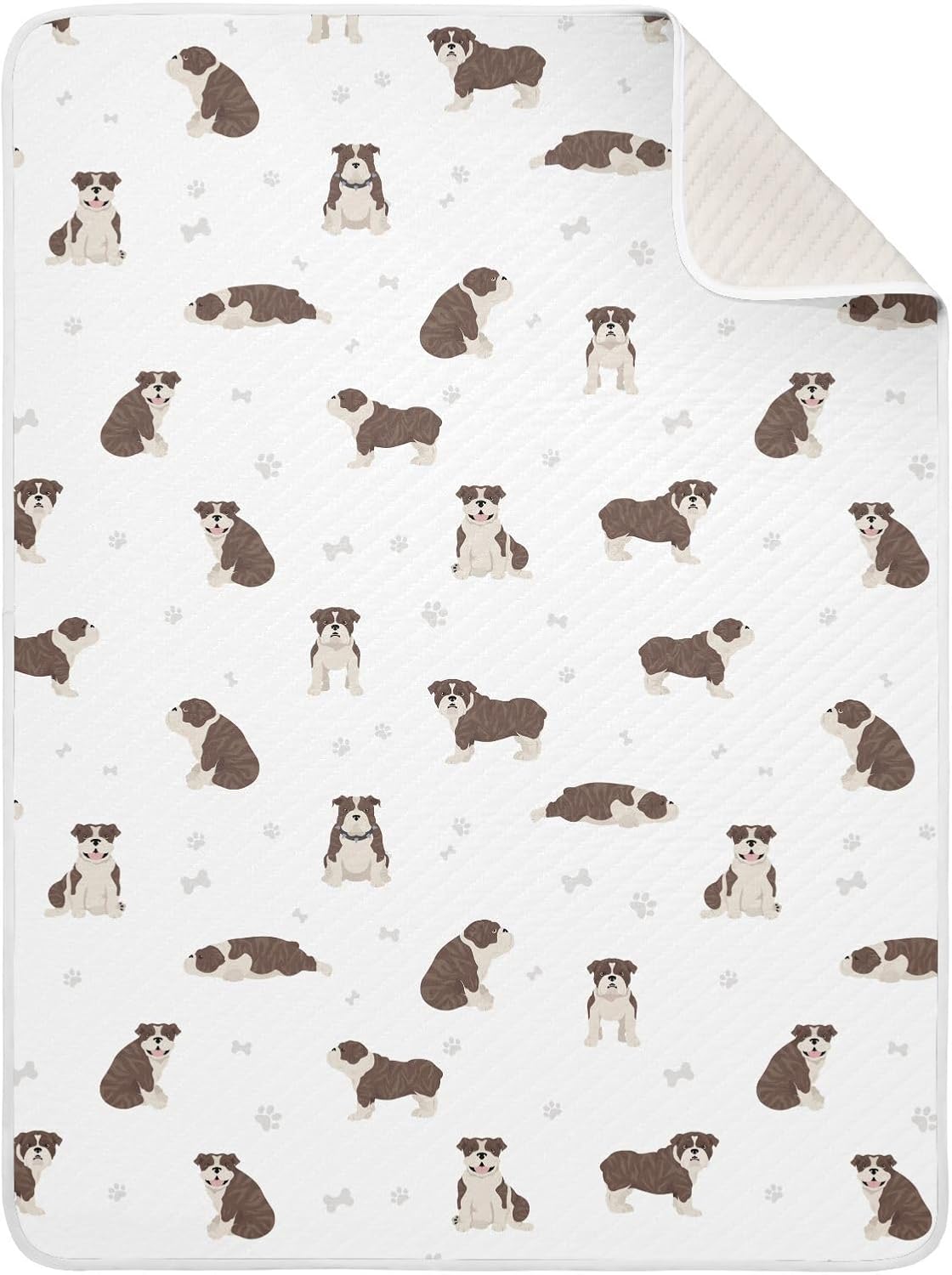 Swaddle Blanket for English Bulldog Dogs Baby Receiving Blanket Muslin Baby Swaddles Soft Cotton Breathable Nursery Blankets for Unisex Boys and Girls 30x40 Inch