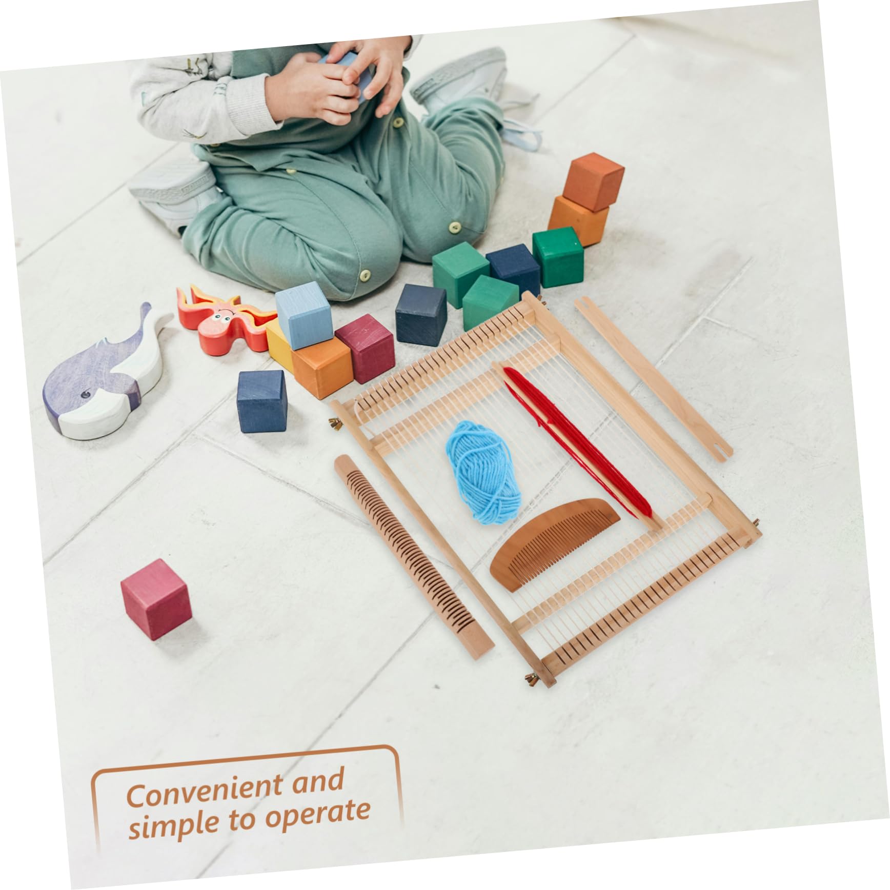 IWOWHERO DIY Wooden Loom Tapestry Kit Hand-Woven Multifunctional Weaving Tool for Beginners