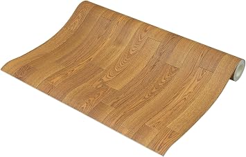 Floor Remodeling Sheet, Simply Lay It Down, Can Be Cut, Wood Grain Pattern, Light Brown Natural, Approx. 35.4" x 78.7"