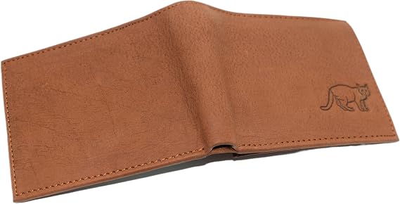 MARSHAL Cat RFID Blocking Real Leather Bifold Trifold Kitty Cat Wallet for Men (Bifold)