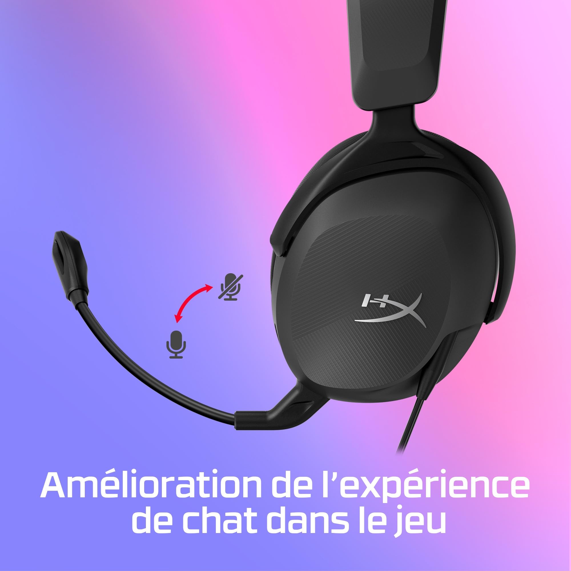 HyperX Cloud Stinger 2 Core Casque de Jeu PC léger avec Microphone Rotatif pour Couper Le Souffle, avec Son DTS Headphone:X Spatial Audio, Pilotes 40 mm