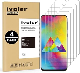 VGUARD [4 Unidades] Protector de Pantalla para Samsung Galaxy M20, Cristal Vidrio Templado Premium para Samsung Galaxy M20