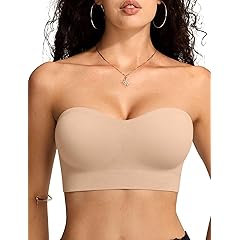 Strapless Bras for Women Non-Slip Push Up Wireless Bandeau Bra Seamless Comfort Tube Top Supportive Padded Bralette