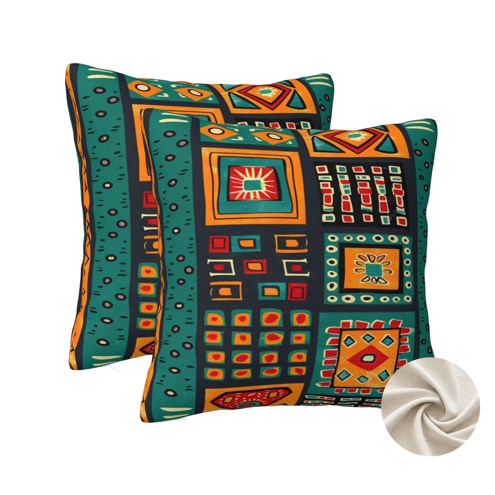 Housses de coussin 50x50 cm Égypte lot de 2 taies d'oreillers pour coussin canapé