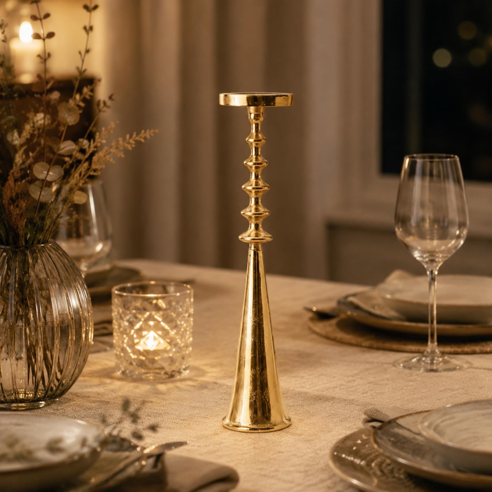 LOVIVER Bgeoir en Aluminium Stable | fuselé, Bgeoir pr Bgies Piliers, Décoration, Mariage, Or, L