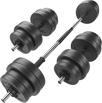 GYM MASTER 30kg Adjustable Dumbbell and Barbell Weight Set