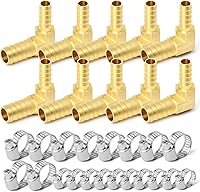 Vista 34 de GASHER 2 piezas de púas de manguera de latón en T, accesorio de manguera de 3 vías (púa de manguera de 1,27 cm x 1,27 cm x 1,27 cm) con 6