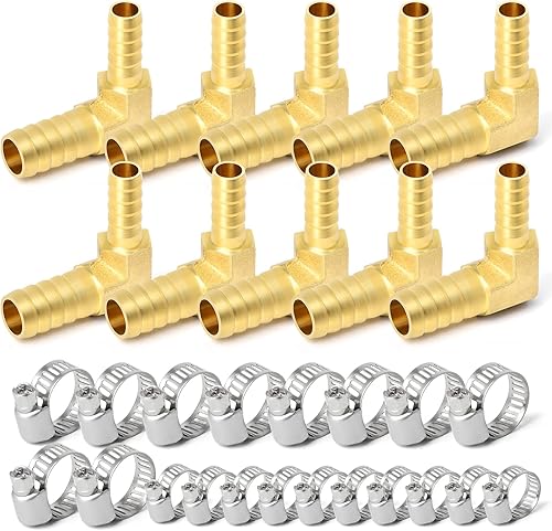 Miniatura 35 de GASHER 2 piezas de latón manguera de púas de manguera, accesorio de manguera en T de 3 vías
